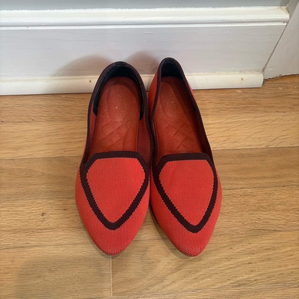 Birdies Blackbird Knit Flat Washable Loafers in Coral Reef
